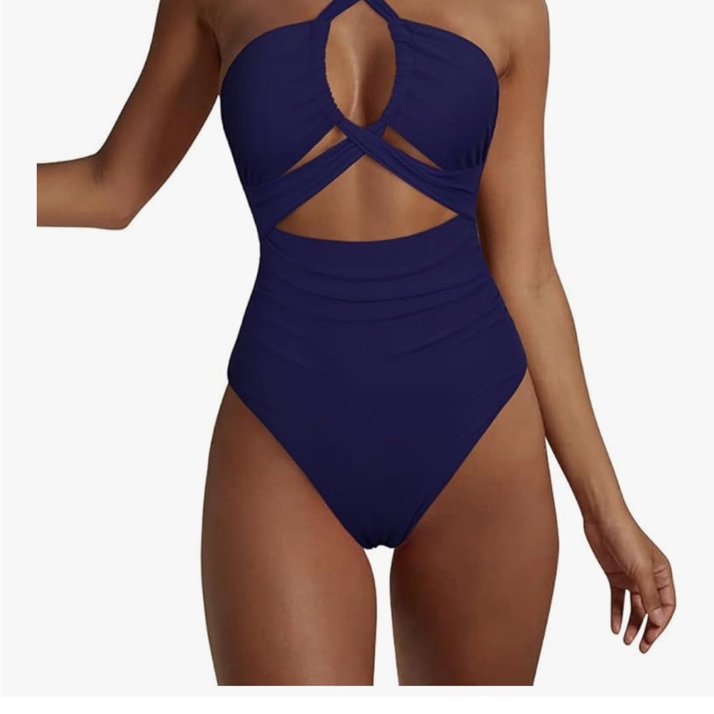Chic Indigo Cutout One-Piece Swimsuit